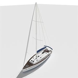 Modern Yacht Sailing 3d model