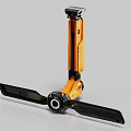 Modern Yellow And Black Air Cooler Fan With Stand And Black Blades