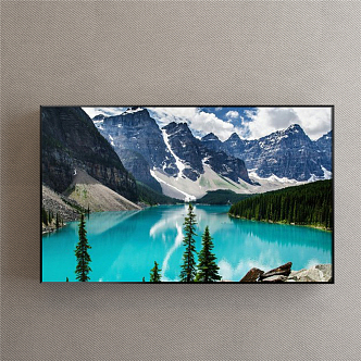 Modern Landscape Painting Simple Blue Living Room Photography Natural Light 3d model