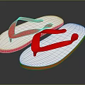 Casual Summer Flip Flops With White Soles And Red Straps For Comfortable Wear