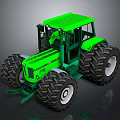 Green Tractor With Large Tires And Modern Cab Design For Farming Operations