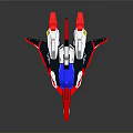 Scifi Vehicle Model With Red White Blue Streamlined Design And Wing Components 3d model