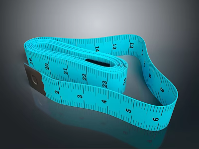 Blue Flexible Tape Measure with Clear Measurement Markings for Daily Household Use 3d model