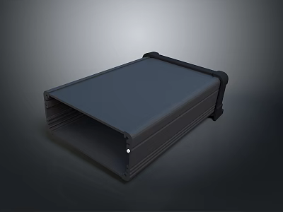 Dark Colored Computer Case With Metal Enclosure And Sturdy Structure Design 3d model
