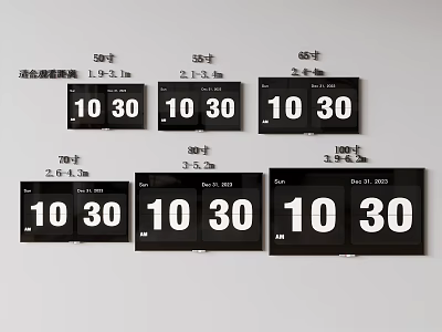 Various Size Televisions With 10 30 Display Screen For Home Viewing 3d model