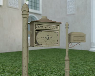 Retro mailbox two forms of mailbox 3d model