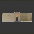 Detailed Historical Architectural Model With Brick Walls Archway And Symmetrical Structure
