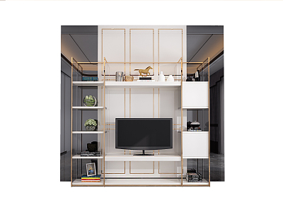 modern TV background cabinet TV wall model