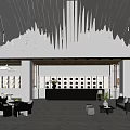Modern reception area Sales office Sales center Negotiation area Rest area 3d model