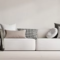 Modern double sofa multiplayer sofa 3d model