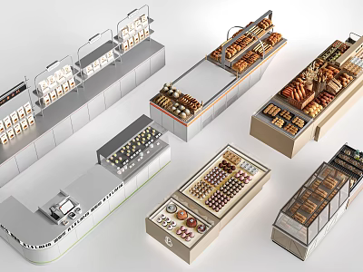 Stylish Display Shelves with Modern Design for Retail Store Product Organization and Storage 3d model