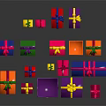 Colorful Gift Boxes With Decorative Ribbons Arranged In Pile For Daily Gifting