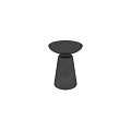 Black Side Table with Round Top and Conical Base Modern Stylish Decorative Accent