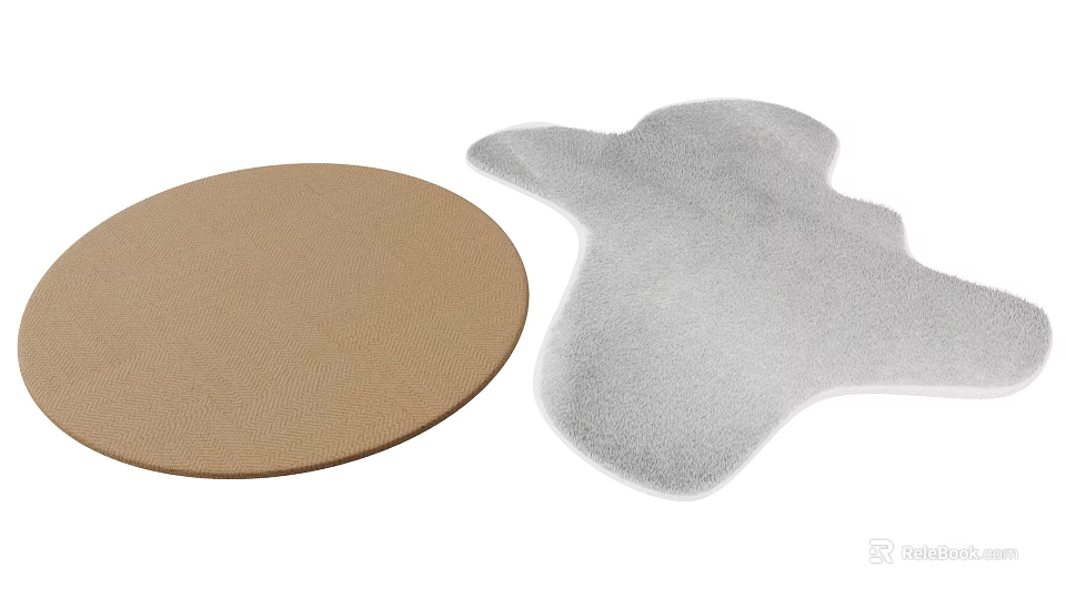 Soft Woven Shaped Rugs In Round And Irregular Designs For Home Decor 3d model 