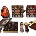 Delicious Assorted Chocolate Treats Including Open Decorated Egg Boxes And Truffles