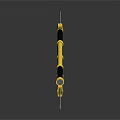 Double Long Handle Weapons With Black Gold Accents And Silver Blades