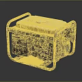 Yellow Portable Generator With Metal Frame Exposed Engine Components For Emergency Power Supply 3d model