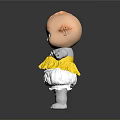 Cute Baby Doll Toy With Yellow Dress And White Shorts For Children