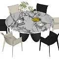 Dining table and chair combination 3d model
