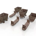 Vintage Metal Utility Carts With Wheels And Rustic Design Elements Collection 3d model