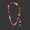 Fashionable Unique Necklace With Red Black Beige Beads Handcrafted Design Jewelry