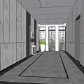 modern elevator hall elevator office elevator aisle elevator 3d model