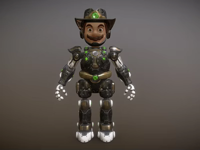 Modern Industrial Wind Ornaments Art Device Western Cowboy Robot 3d model