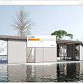Modern Post Station Public Building Visitor Center Building Exhibition Hall Small Public Building Cafe Building Post Station Building 3d model