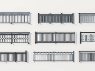 Modern Handrail Railing 3d model