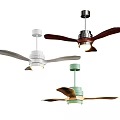 Various Air Cooling Fans with Modern Design and Built-in Lights in Different Colors