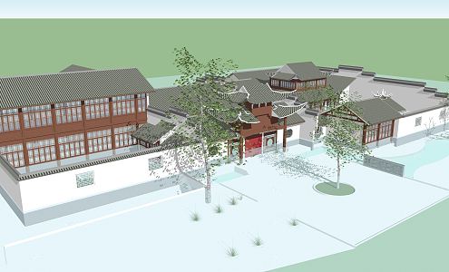 Chinese Style Folk House Rural Folk House 3d model