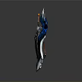 Blue Ornate Weapon Set With Spiked Shield And Shiny Sword Design