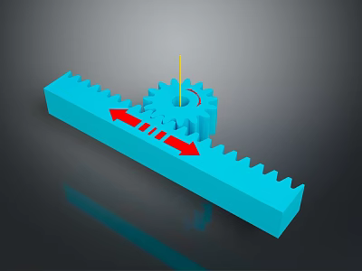 Mechanical Hardware Tools Featuring Blue Rack and Gear Transmission System 3d model