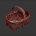 Handwoven Oval Basket With Curved Handle For Household Storage Needs