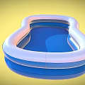 Blue And White Inflatable Wavy Swimming Pool Kids Summer Outdoor Play Equipment
