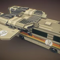 Futuristic KOMBI 007 Modified Van With Mechanical Wings Orange Yellow Stripes And Side Logo