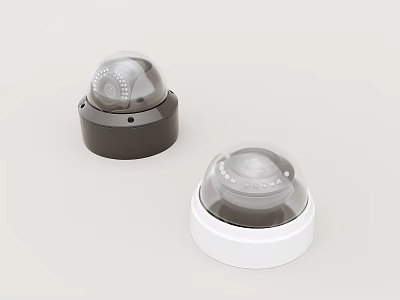 Black And White Dome Projection Surveillance Cameras For Security Monitoring Use 3d model