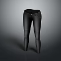 Black Slim Fit Leather Pants With High Waist And Side Pockets Design