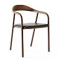 Modern Leisure Chair Featuring Wooden Frame And Comfortable Leather Seat Design