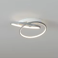 Sleek Modern Circular Ceiling Light With White And Gray Design 3d model