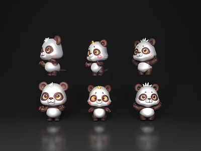 Giant Panda Giant Panda Cub Red Panda Cartoon Giant Panda Cartoon Material Cartoon Elements Cartoon Animal Character 3d model