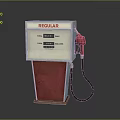 Vintage Red And White Gas Pump With Regular Fuel Label And Red Nozzle