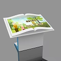 Public Health Facility Open Book Shaped Display Stand With Health Cabin Check Up Area