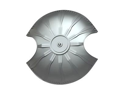 Metal Circular Weapon Design Featuring Radial Patterns Central Hub And Notched Edges 3d model