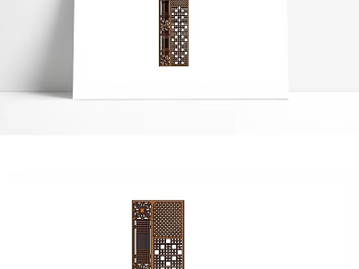 Decorative Carved Wooden Screen With Intricate Patterns For Interior Decoration 3d model