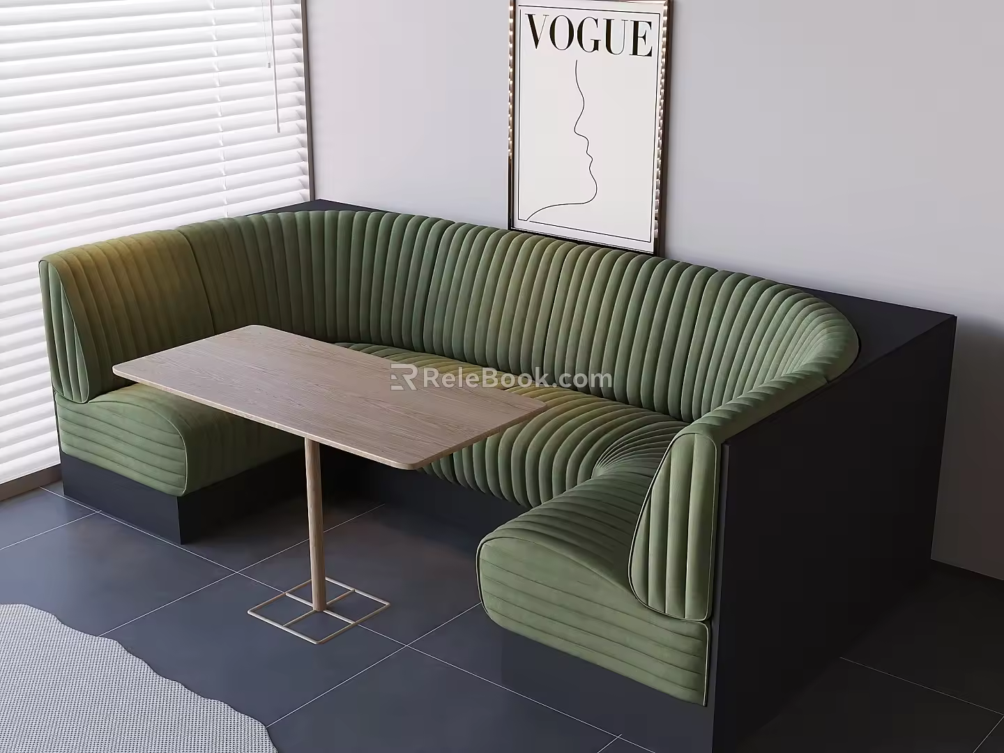 Corner Card Seat Soft Bag Sofa Solid Wood Table 3d model