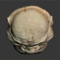 Detailed Man Face Sculpture With Exaggerated Expression Wrinkles And Wide Smile
