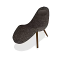 Modern Dark Gray Woven Fabric Accent Chair With Wooden Legs And Sleek Design