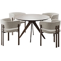 Addison House Solid Wood Fabric Dining Table and Chair 3d model