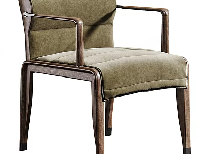 Sleek Modern Leisure Chair With Wooden Frame Green Upholstery And Armrest Design 3d model